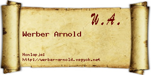 Werber Arnold névjegykártya